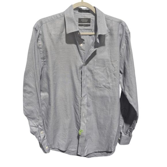 NORDSTROM RACK Men's Long Sleeve Trim Fit Button Down Shirt Size16 32/33 - Picture 3 of 5
